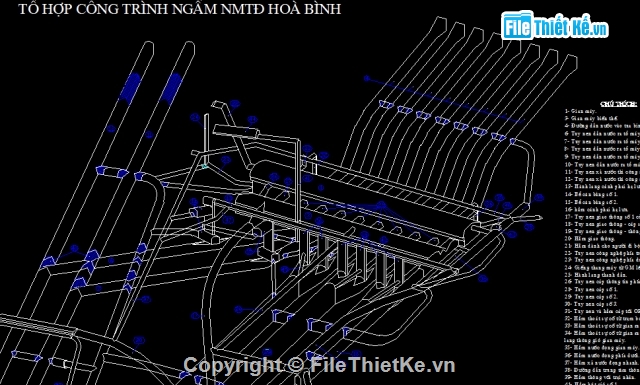 thủy điện,bản vẽ cad,tài liệu nhà máy thủy điện,thiết kế thủy điện Hòa Bình